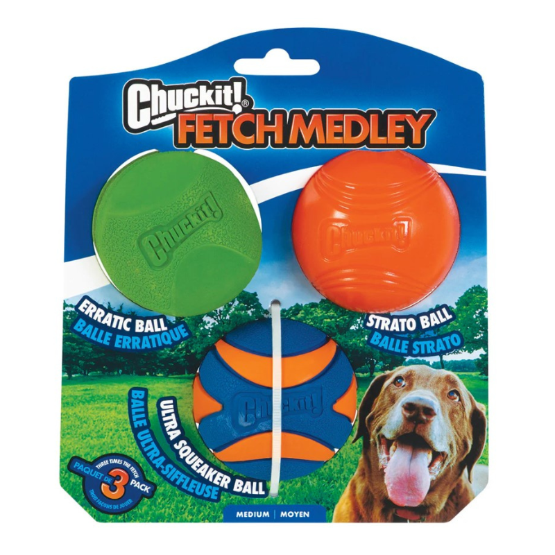 Chuckit! Fetch Medley Balls Dog Toy Gen2 3-pack - DOGUE