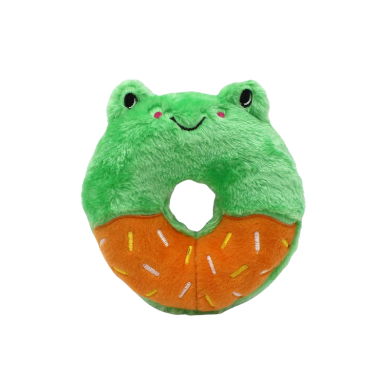 ZippyPaws Donutz Plush Squeaker Dog Toy Frog | Buy Online at DOGUE