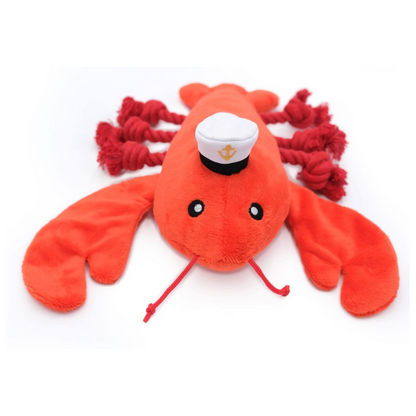 ZippyPaws Playful Pal Plush Rope Dog Toy Luca the Lobster - DOGUE