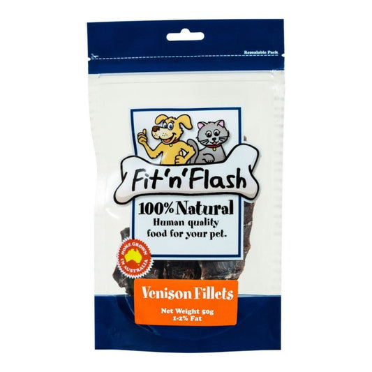 Fit 'n' Flash Venison Fillets Dog Treat 50g