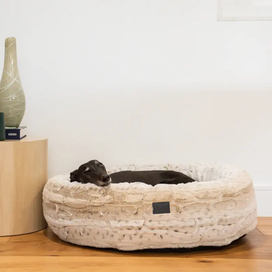 Harley Dog Bed Light Brindle Faux Fur | Buy Online at DOGUE Australia