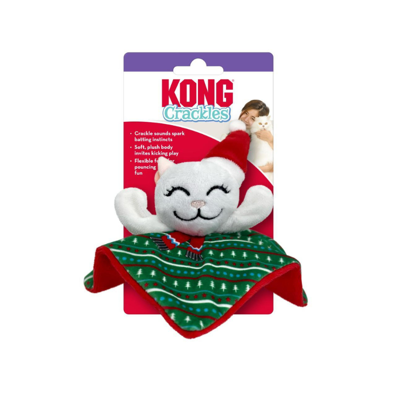 KONG Holiday Crackles Santa Kitty Cat Toy