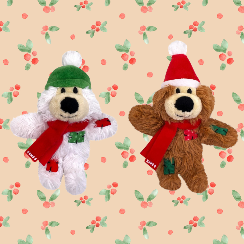 KONG Holiday Softies Bear Cat Toy - DOGUE