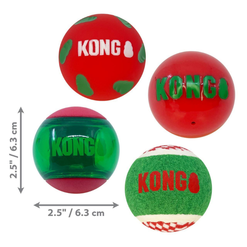 KONG Holiday Occasions Balls Dog Toy