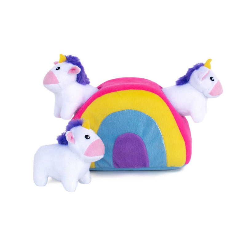 ZippyPaws Unicorns in Rainbow Burrow Dog Toy - DOGUE