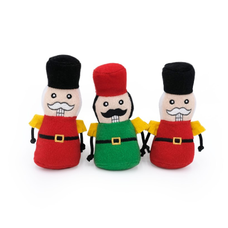 ZippyPaws Holiday Miniz Nutcrackers 3-pack Dog Toy