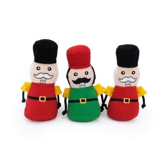 ZippyPaws Holiday Miniz Nutcrackers 3-pack Dog Toy - DOGUE