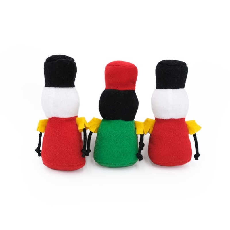 ZippyPaws Holiday Miniz Nutcrackers 3-pack Dog Toy