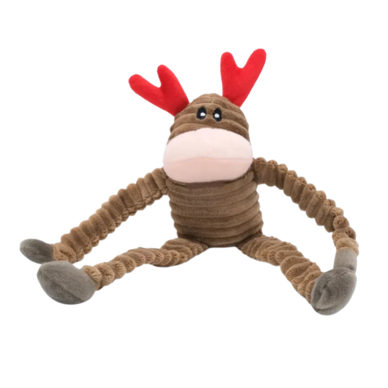 ZippyPaws Holiday Crinkle Reindeer Dog Toy